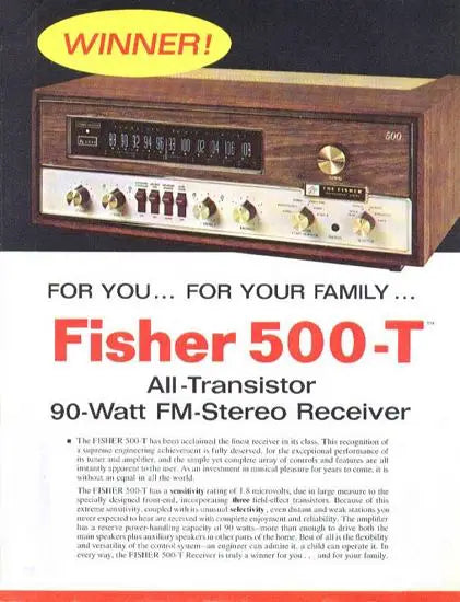 Fisher 500-T Stereo Receiver Rare Case Option 1964